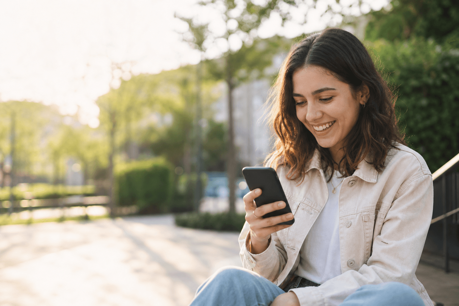 Person using Buzzio private messaging on their phone
